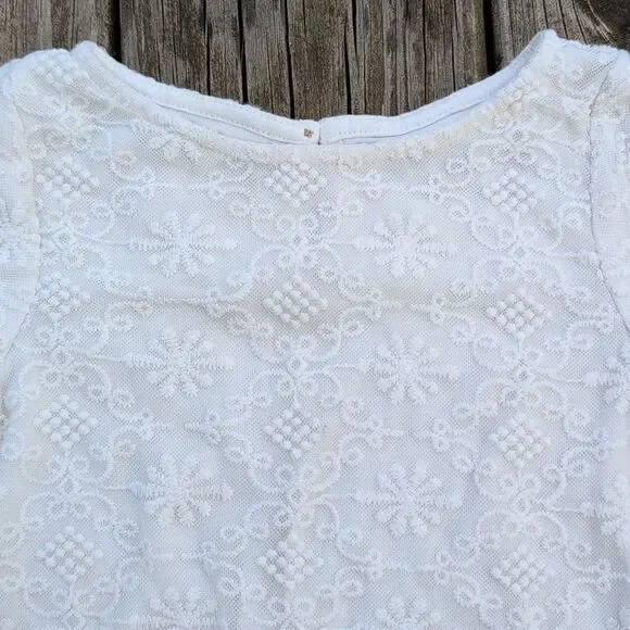 Genuine Kids By Oshkosh 3T White Embroidered Short Sleeve Blouse - Picture 2 of 7